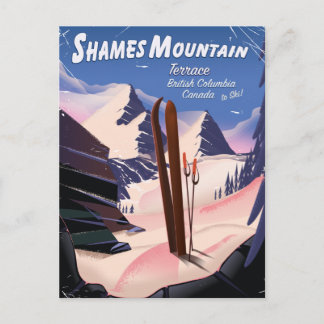 Postal Festiva Terraza de Shames Mountain Columbia Británica Esqu