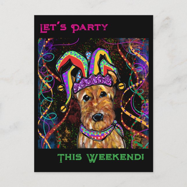 POSTAL FESTIVA TERRIER AIREDALE (Anverso)