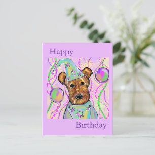 POSTAL FESTIVA TERRIER DE AIREDALE
