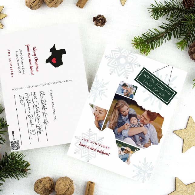 Postal Festiva Texas Holiday Moving Announcement Postcard (Subido por el creador)