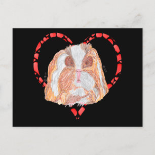 POSTAL FESTIVA TEXEL GUINEA PIG HEART