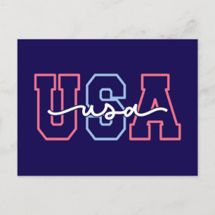 Postal Festiva Texto De Estados Unidos 4 De Julio Diseño-62118