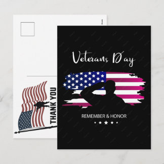 Postal Festiva Thank You Veterans American Flag Memorial Day