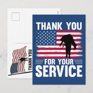 Postal Festiva Thank You Veterans American Flag Memorial Day