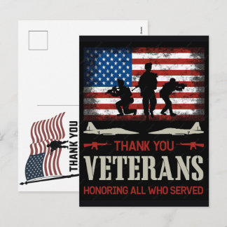 Postal Festiva Thank You Veterans American Flag Memorial Day