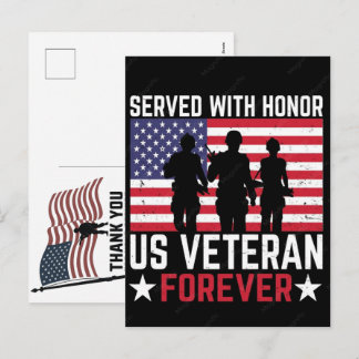 Postal Festiva Thank You Veterans American Flag Memorial Day