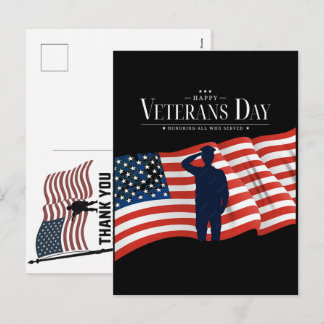 Postal Festiva Thank You Veterans American Flag Memorial Day
