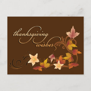 Postal Festiva Thankending Leaves Classic Fall Them