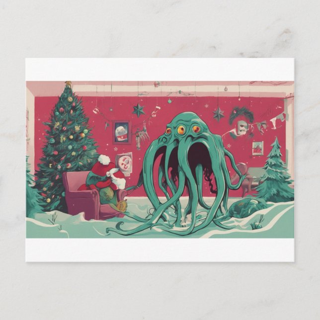 Postal Festiva The Cthulhu Spirits of Christmas (Anverso)