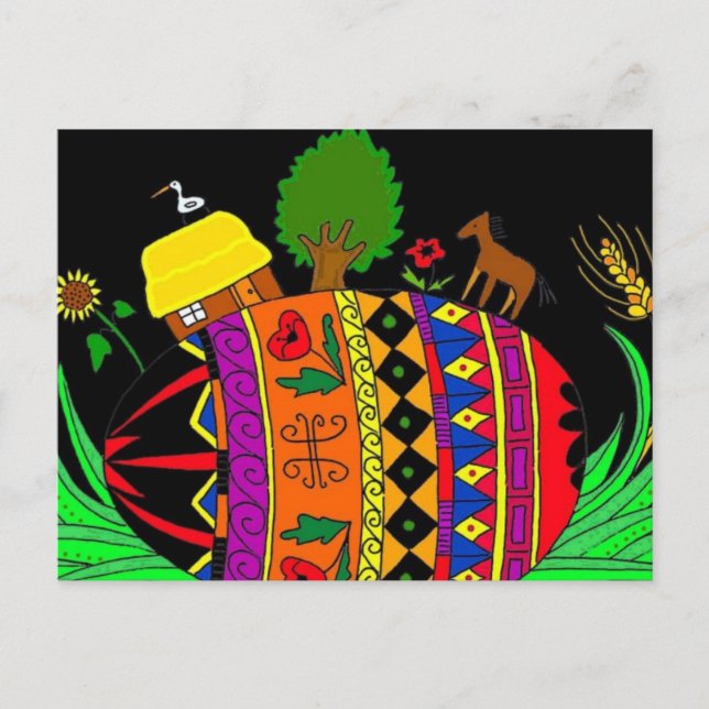 Postal Festiva The Fate of the World Ukrainian Folk Art (Anverso)