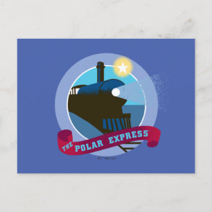 Postal Festiva The Polar Express Insignia de Tren Antiguo