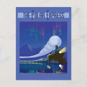 Postal Festiva The Polar Express Luces del Norte Viaje Antiguo