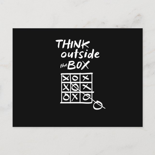 Postal Festiva Think Outside the Box Tic Tac Toe Funny Playing (Anverso)