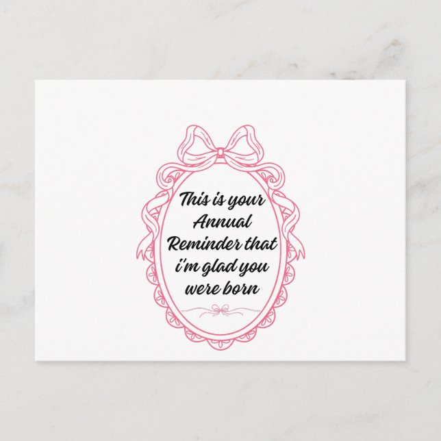 Postal Festiva This is your annual reminder that im glad you were (Anverso)