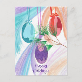 Postal Festiva Three Christmas Balls Holiday postcards