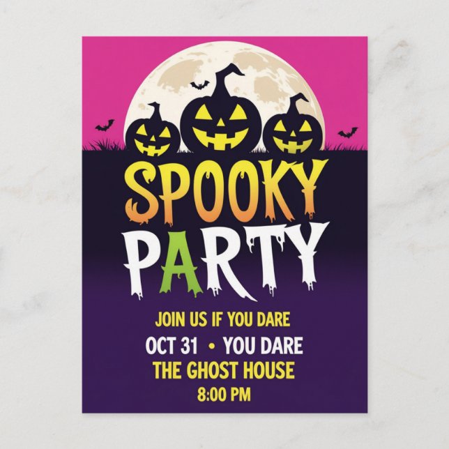 Postal Festiva Three Jack O'Lantern Spooky Party (Anverso)