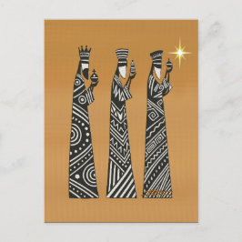 Postal Festiva Three Wise Men Black & White Christmas Nativity