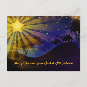Postal Festiva Three Wise Men & Christmas Star Postcard