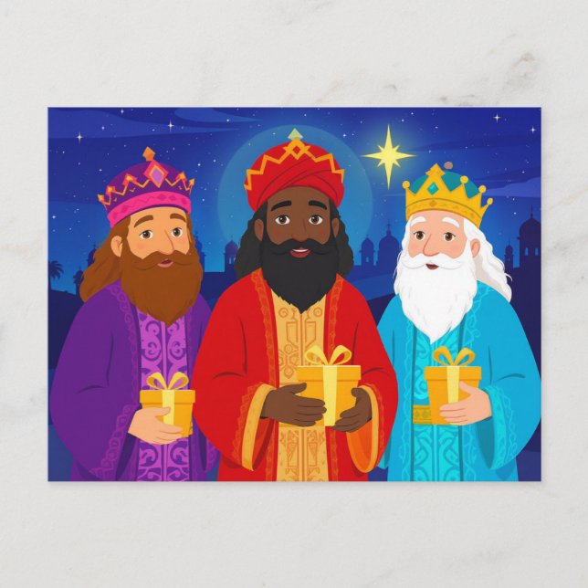 Postal Festiva Three Wise Men Epiphany Christmas Star (Anverso)