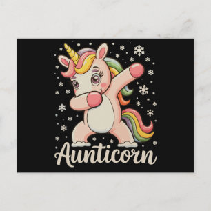 Postal Festiva Tía Unicornio Haciendo Dabbing Tía Unicornio Navid