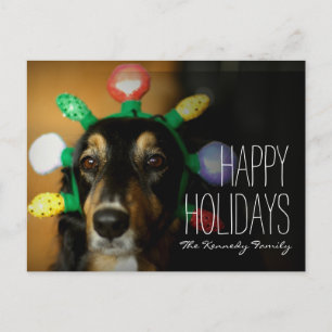 Postal Festiva Tiara de perro con Navidades