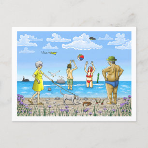 Postal Festiva Tiempo de verano en la playa