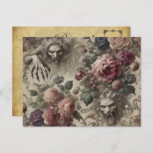 Postal Festiva Tiene grilletes - victoriana gótica (Anverso / Reverso)