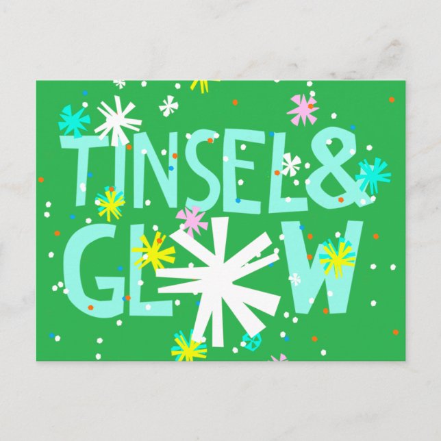 Postal Festiva Tinsel y brillo (Anverso)