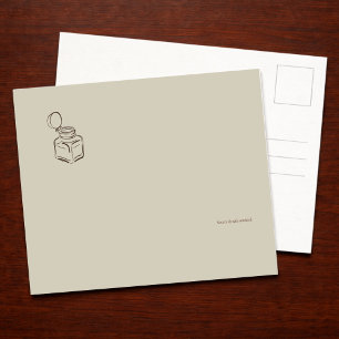 Postal Festiva Tintero de Dark Academia – Biblioteca Vintage Mini