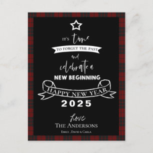 Postal Festiva Tipografía de despedida 2021 Cuadro Rojo Blanco Añ