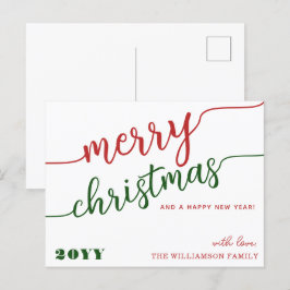 Postal Festiva Tipografía de escritura minimalista Feliz Moda nav