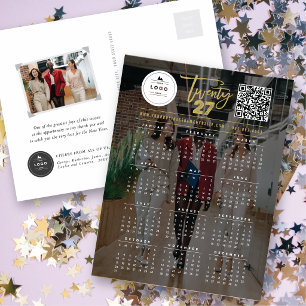 Postal Festiva Tipografía Mezcla Moderna Calendario 2027 Foto Año
