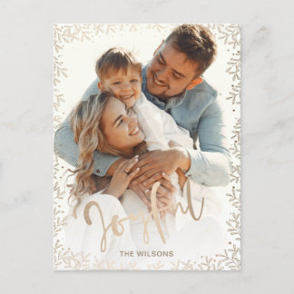 Postal Festiva Tipografía Mod Simple Joyful Rosa Gold