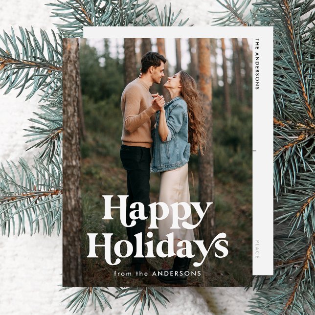 Postal Festiva Tipografía retro Fotografía de Felices Fiestas (Subido por el creador)