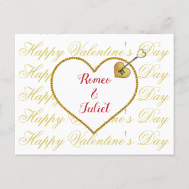 Postal Festiva Tipografía romántica Día de San Valentín del coraz