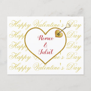 Postal Festiva Tipografía romántica Día de San Valentín del coraz