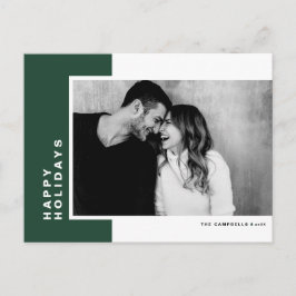 Postal Festiva Tipografía simple foto de bloque de color verde