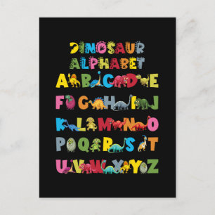 Postal Festiva Tipos De Dinosaurios Alphabet ABC