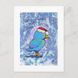 Postal Festiva Titulado:  Pequeño arte #598 - ARTE de pájaro enoj