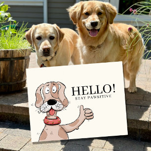 Postal Festiva Título Tipografía Perro de Dibujos Animados Adorab