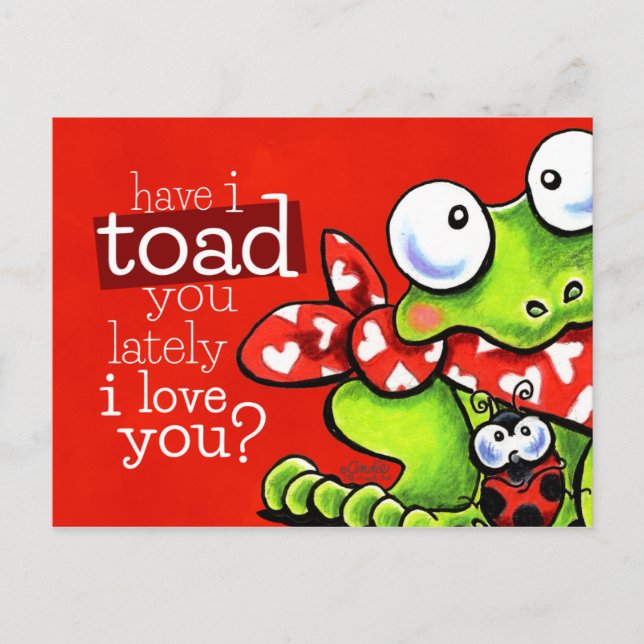 Postal Festiva Toad You I Love You Funny Valentine (Anverso)