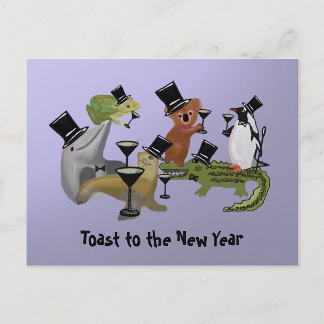 Postal Festiva Toast to New Year (Anverso)