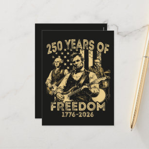 Postal Festiva Tocar la guitarra 4 de julio 250 aniversario