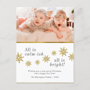 Postal Festiva Todo es calmo Navidades graciosos de personaliza