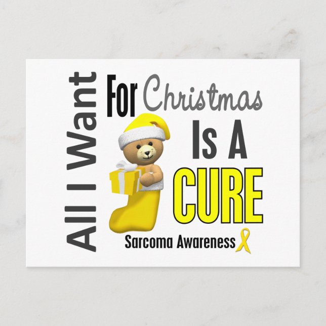 Postal Festiva Todo lo que quiero para los Navidades Sarcoma (Anverso)