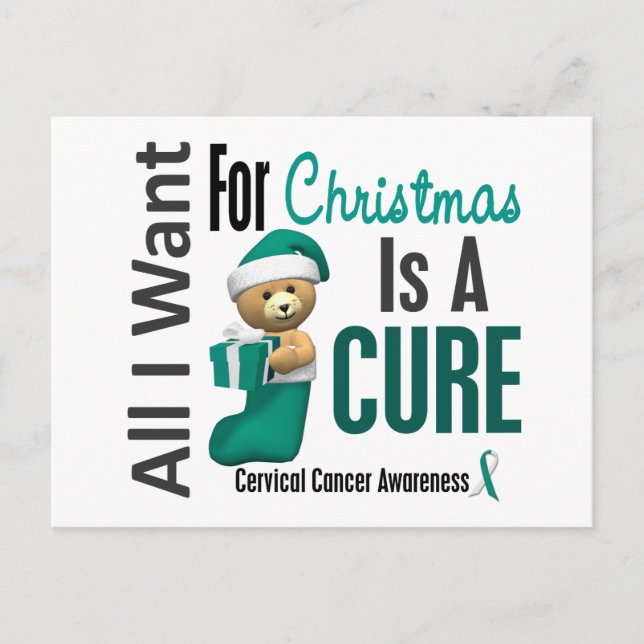 Postal Festiva Todo Lo Que Quiero Para Navidades Cáncer Cervical (Anverso)