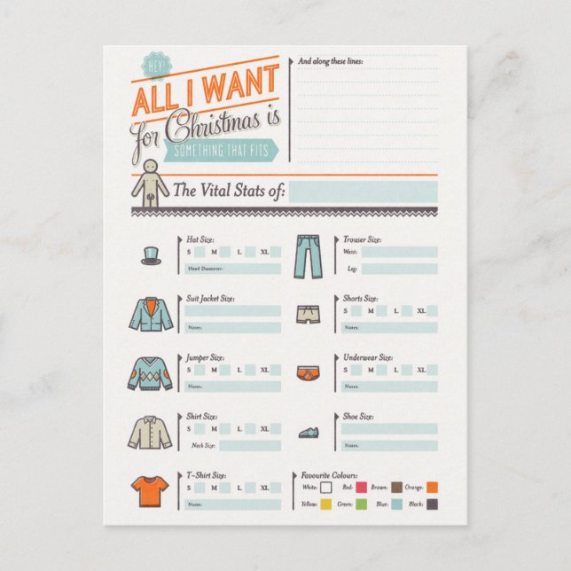 Postal Festiva Todo Lo Que Quiero Para Navidades Graciosa Postcar (Anverso)