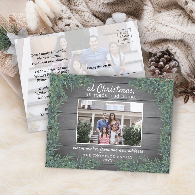 Postal Festiva Todos los caminos llevan a casa nuevos Navidades d (Subido por el creador)