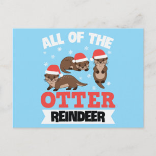 Postal Festiva Todos los renos Otter