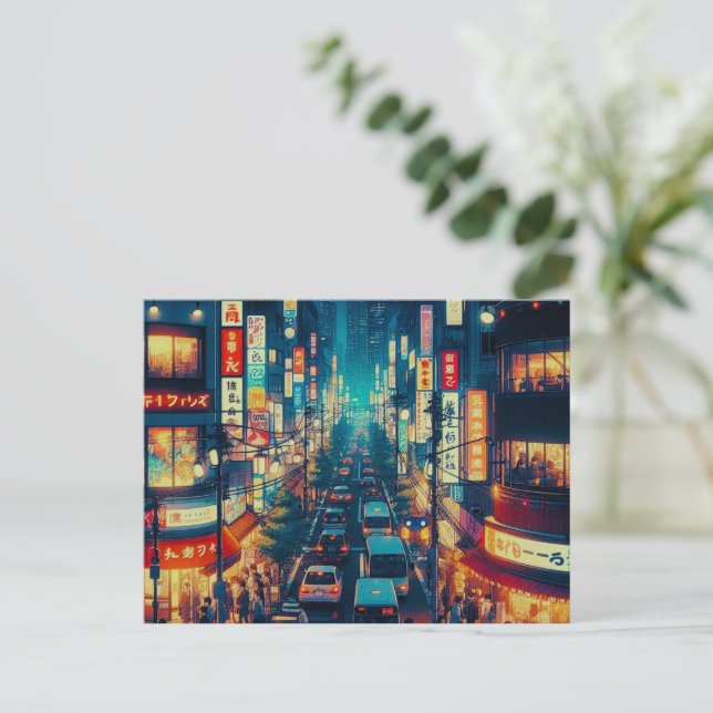Postal Festiva Tokio en movimiento (Anverso de pie)